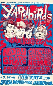 Cartel de concierto de reproducción Yardbirds 1968 con Jimmy Page Santa Mónica CA 13 X 17 - Imagen 1 de 1