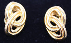 Vintage Monet Gold Toned loose Knot clip on earrings