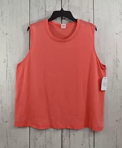 Canotta donna Time and Tru Muscle XLARGE arancione vestibilità rilassata senza maniche nuova con etichetta - Foto 1 di 10