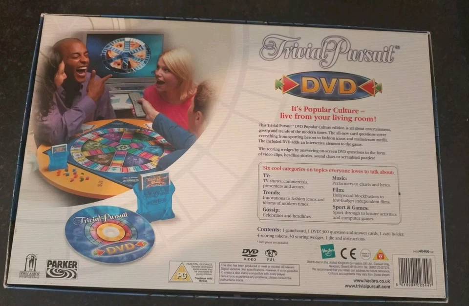 Trivial Pursuit DVD Game Gossip Trends Music Film With Sealed Cards FUN XMAS - Image 1 of 4
