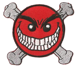 Ecusson émoticône grrrr colère patch badge transfert patche thermoadhésif - Picture 1 of 2