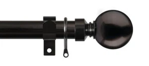 QUALITY Extendable Metal Curtain Pole SETS 3 Sizes 4 Colours BLACK GOLD CHROME. - Picture 1 of 7