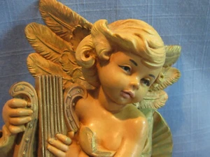 ANGEL PLAYING HARP, DEPOSE ITALY, 1984, SIMONETTI, FONTANINI, WALL HANGER #568 - Picture 1 of 12