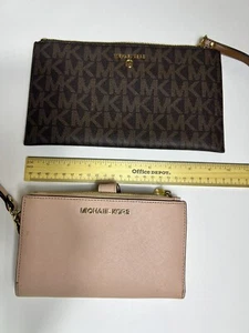 Lot of 2 Michael Kors Large zip Clutch Purse and wallet - Picture 1 of 10