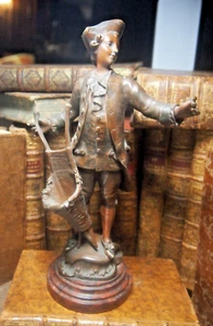 STATUE EN BRONZE SCULPTEE D'UN VENDANGEUR signature H GODET SALON 1893 - Picture 1 of 5