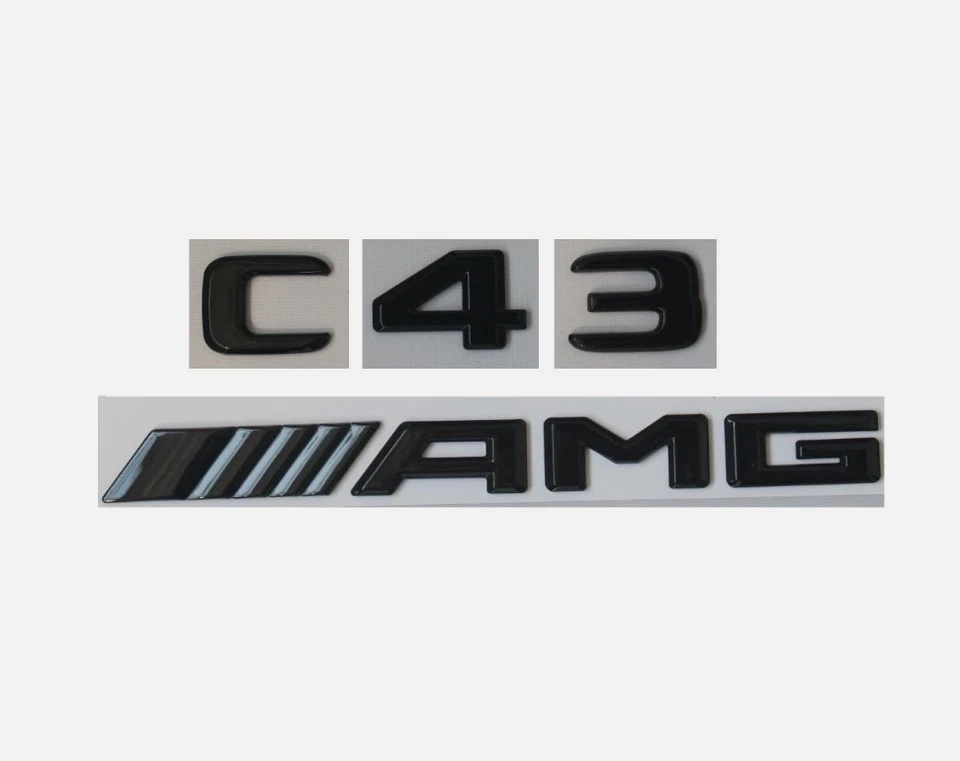 Insignia emblema maletero Mercedes-Benz C43 AMG negro brillante Foto 1 de 1