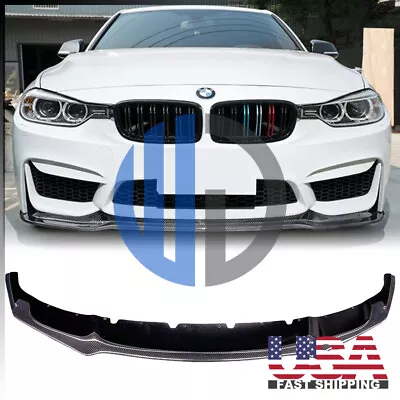 Labio delantero de carbono Fit 2012 2013 2014 2015 2016 2017 2018 BMW F30 M3 REP V Style Foto 1 de 4