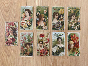 1892 N75 Duke Floral Beauties Tobacco Cards Lot Of 9