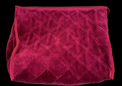 Nuevo con etiquetas Bolso de Cosméticos Adrienne Vittadini Bolso sin asas Almacenamiento de Viaje Acolchado Terciopelo Rojo $28 Foto 1 de 4