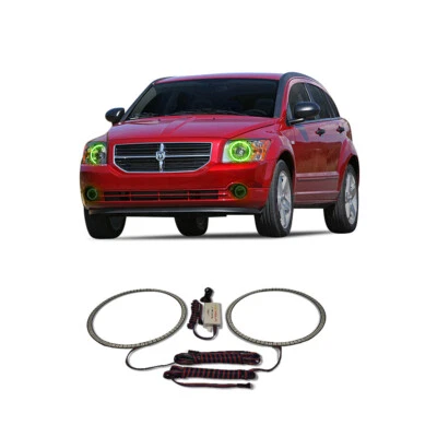 Kit de halo de faros ojo de ángel verde brillante para Dodge Caliber 07-12 Foto 1 de 2