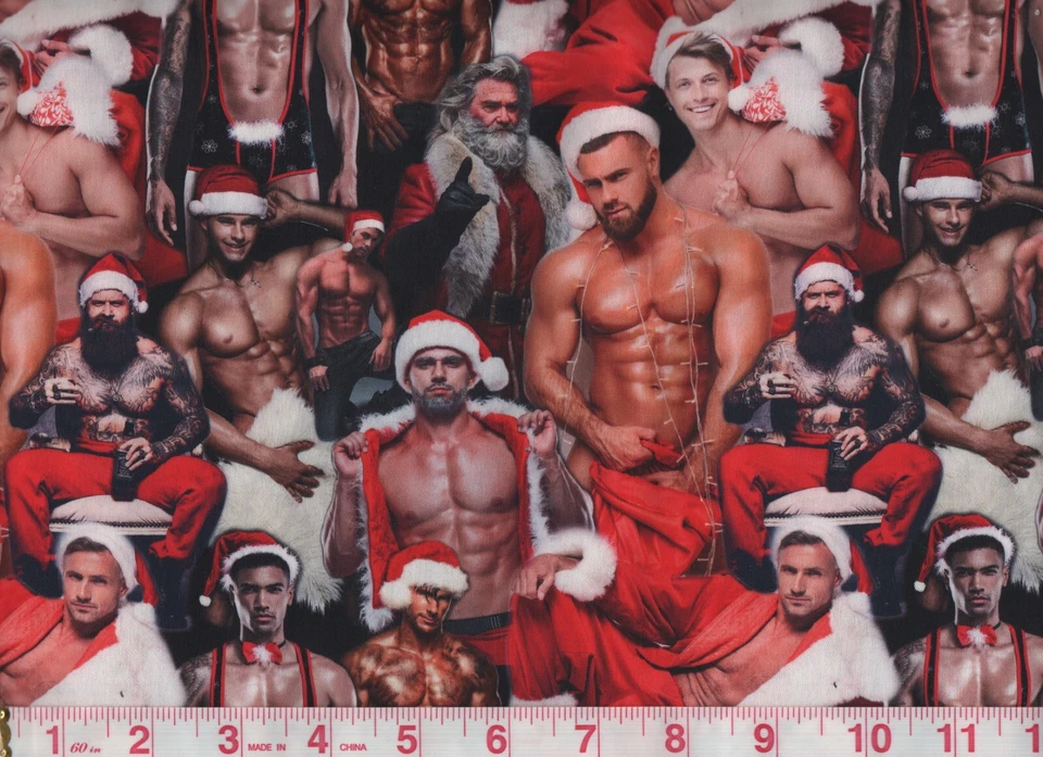 FABRIC ~CHRISTMAS SANTA PORTRAITS~QUILT FABRIC FAT QUARTER - image 1 of 1