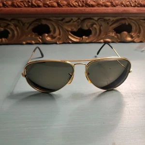 Bausch & Lomb USA Ray-Ban Aviator 58-14 BL Vintage Gold Sunglasses Frames - Picture 1 of 8