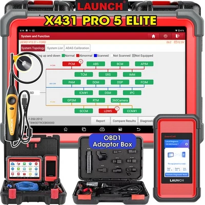 LAUNCH X431 PRO 5 Elite PAD OBD2 Diagnostic Tool All System J2534 ECU Programming - Image 1 of 4