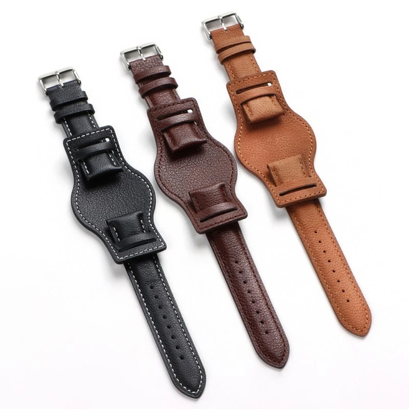 Cinturino orologio stile militare fascia pelle mucca misura 18/20/22 mm UK-WBU0093 - Immagine 1 di 4