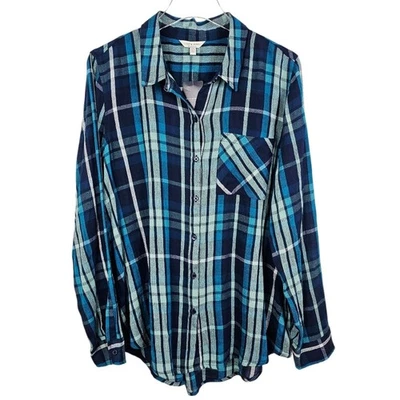 Lucky Brand Blue Plaid Button Down Shirt NWT - Image 1 of 4