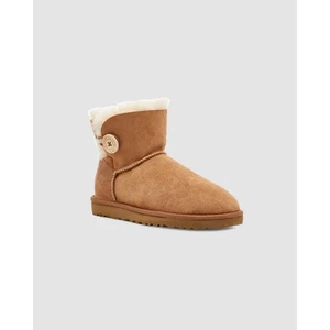 UGG Mini Bailey Button II en Castaño EE. UU. Talla 8 Euro 39 tobillo. Bota piel oveja - Imagen 1 de 17