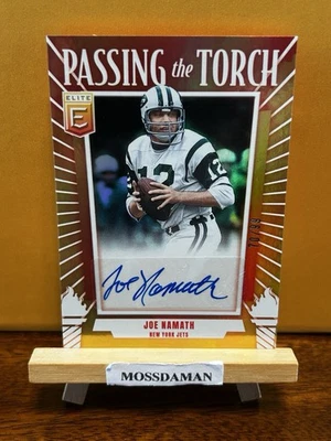 Panini Donruss Elite Joe Namath 2025 Passing the Torch automático/99 #PTS-JNH Jets Foto 1 de 2