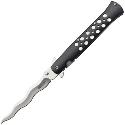 Cuchillo Plegable MTech 3Cr13MoV Hoja Ondulada de Acero Negro Mango de Aluminio - MT-A2042WB Foto 1 de 2