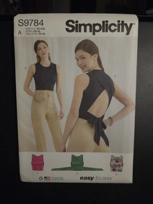 SS9784A Easy-to-sew Misses' Knit Crop Tops Sewing Pattern XS-S-M-L-XL-XXL - Image 1 of 3