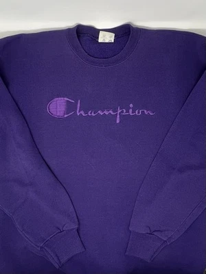 Sudadera Vintage Champion Púrpura Bordado Logo EE. UU. Cuello Redondo (XL) Foto 1 de 4