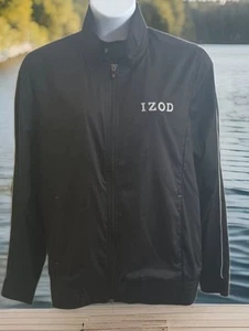 IZOD XFG Men's Black Windbreaker Large Packable Jacket RN 36543 Full Zip Golf - Picture 1 of 5