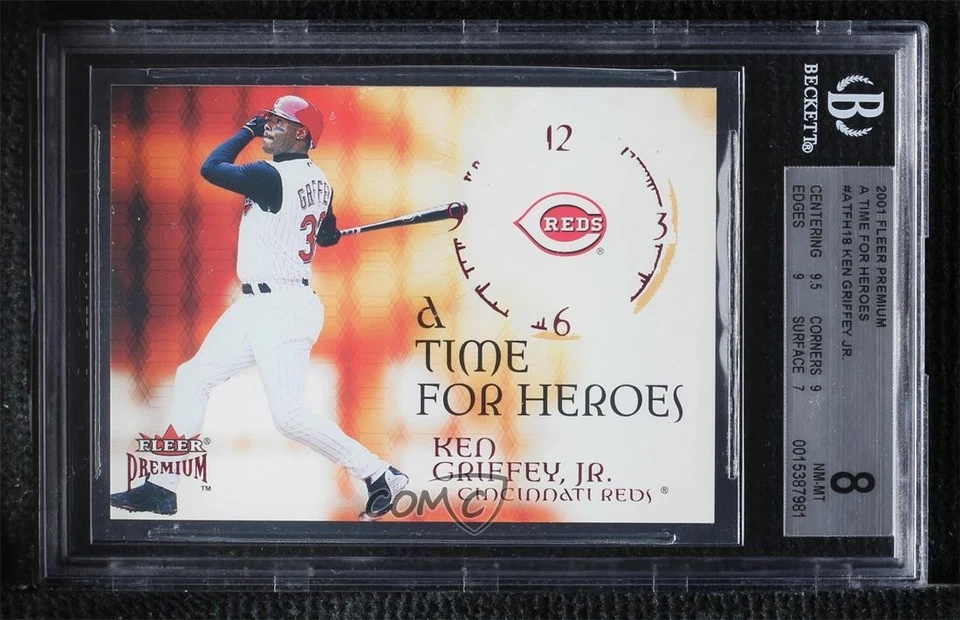 2001 Fleer Premium A Time for Heroes Ken Griffey Jr #18TH BGS 8 HOF - Image 1 of 2