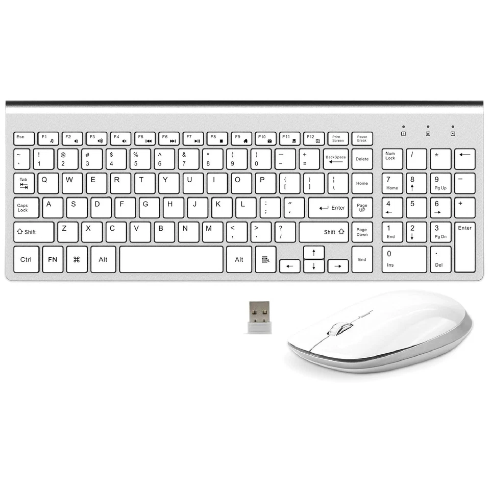 Keyboard and Mouse Wireless, Ergonomic Compact Silent Quiet Low Profile USB T... - Image 1 of 4
