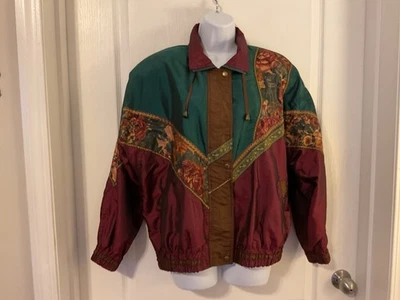 Vintage Active Stuff Multi-Color Nylon Windbreaker Jacket Women's Size M -B8 - Image 1 of 4