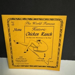 1982 Historic Chicken Ranch Menu "Best Little Whorehouse" Pahrump, Nevada - Picture 1 of 7