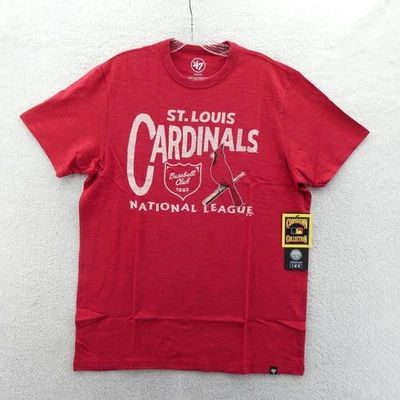 St Louis Cardinals Shirt Mens Medium Red '47 Brand 100% Cotton Slub Knit MLB New - Image 1 of 4
