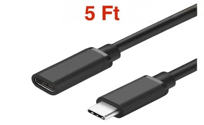5 Ft Type C USB C Male to USB C Female Extension Data Cable USB C male to female - Image 1 of 2
