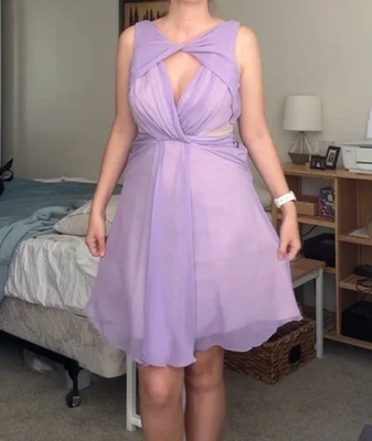 Badgley Mischka Vestido de Cóctel Lavanda Vestido 4 Morado Foto 1 de 4