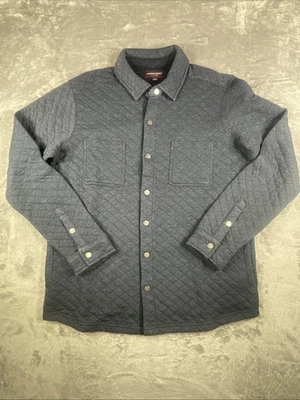 Chaqueta Camisa Acolchada Johnston & Murphy Para Hombre Talla Mediana Gris Marino Nueva con Etiquetas Bolsillos Foto 1 de 4