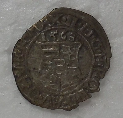 1568 KB HUNGARY SILVER DENIER COIN MAXIMILIAN I MADONNA & CHILD - Image 1 of 2