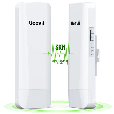 Ueevii 2 Pack Wireless Bridge 3KM Long Point to Point 5.8G Outdoor Wifi Extended - Image 1 of 4