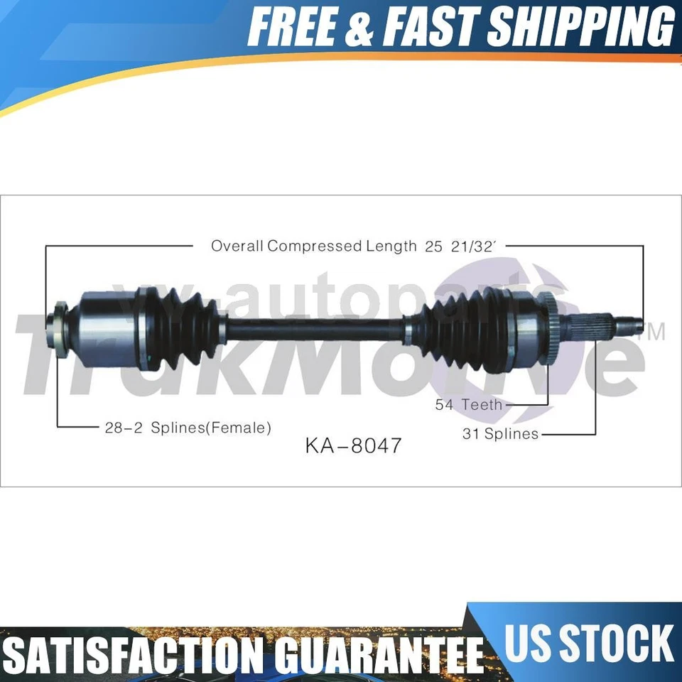 Eje delantero derecho TrakMotive CV eje 1 pieza para Hyundai Entourage 2007-2010 Foto 1 de 1