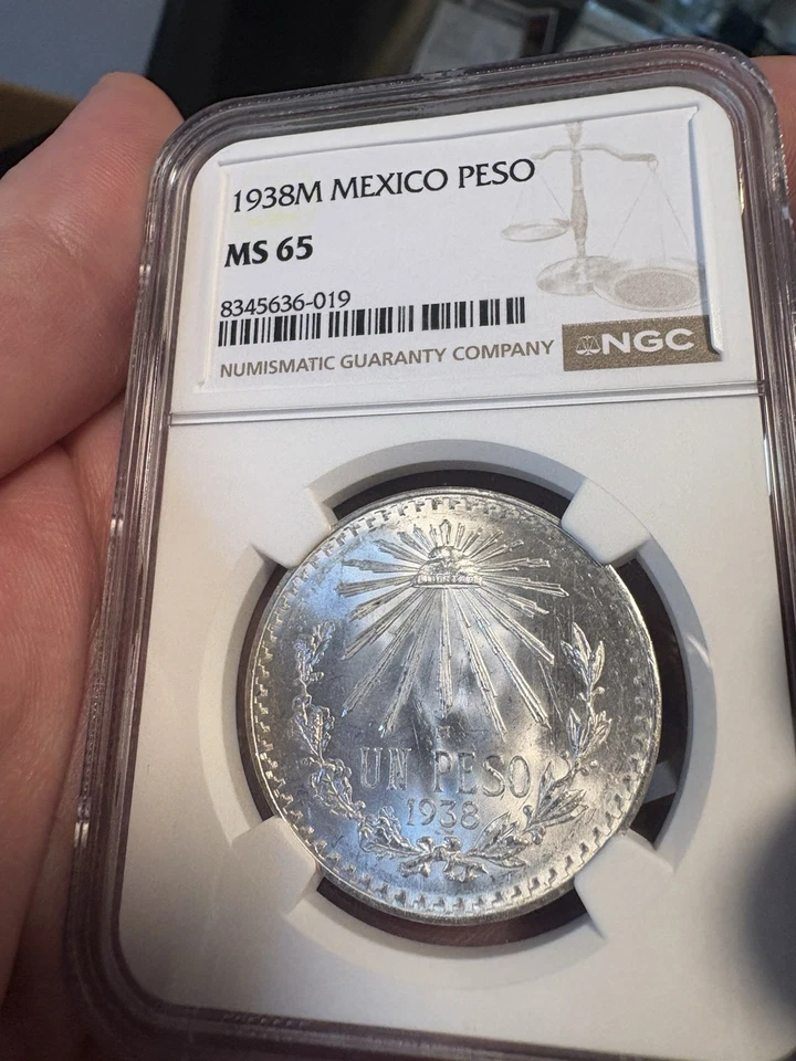 1938M MEXICO SILVER 1 PESO NGC MS 65 💎 Lustrous Gorgeous COIN - Image 1 of 4