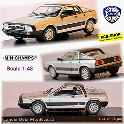 Lancia Beta Montecarlo Series 2 Coupe 1980-82 Silver Metallic 1:43 Minichamps - Image 1 of 4