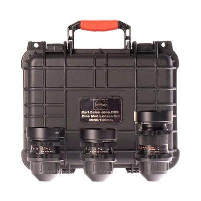 Carl Zeiss Jena DDR 35/50/135mm Cine Mod Lenses Set For Arri PL mount w/ Case! - Image 1 of 4