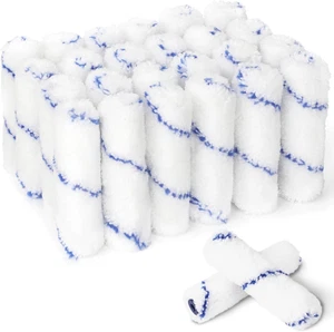 24 Pack Small 4 Inch Paint Roller Covers 1/3" Nap Microfiber for All Paints - Picture 1 of 12