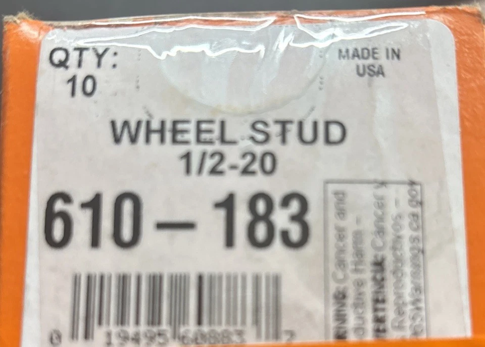 DORMAN 610-183 Wheel Lug Stud Box of 10 - Image 1 of 1