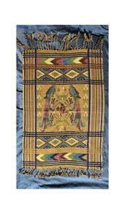 VTG Handwoven Guatemalan Textile Tzute Indigo Nahuala Servilleta PeacockQuetzals - Picture 1 of 24