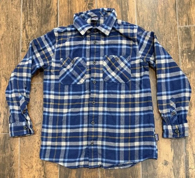 Camisa de franela de fiordo azul Patagonia para niños talla M10 STY52610 Foto 1 de 4