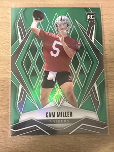 Phoenix Football 2025 - Cam Miller novato Las Vegas Raiders verde Prizm #/25 radiocontrol - Imagen 1 de 3