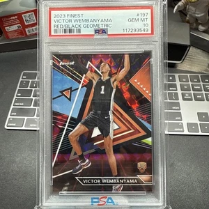 Victor Wembanyama 2023 Topps Finest Rare Red/Black Geo SSP RC /15 PSA 10 Rookie - Picture 1 of 4