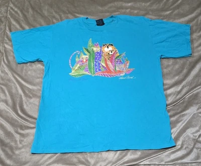 Camiseta vintage de una sola puntada Laurel Burch Felinos en el bosque XL Foto 1 de 4