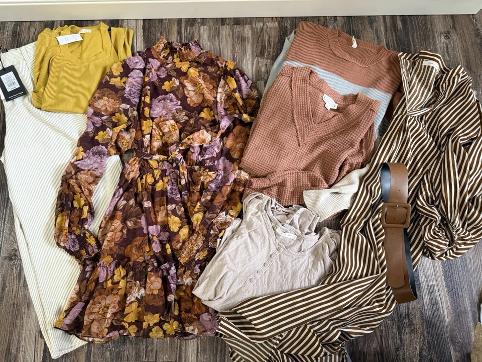 Lote de roupas femininas de outono novo com etiquetas tamanho M, semente de mostarda, aura e muito mais - Imagem 1 de 4