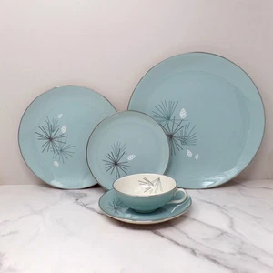 Vintage Franciscan Fine China MCM Silver Pine 5 piece Place Setting (1955-58) - Picture 1 of 20