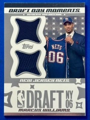 2006-07 Topps Draft Day Moments Patch Marcus Williams RC Rookie 11/25 DDMJH-MW - Image 1 of 3