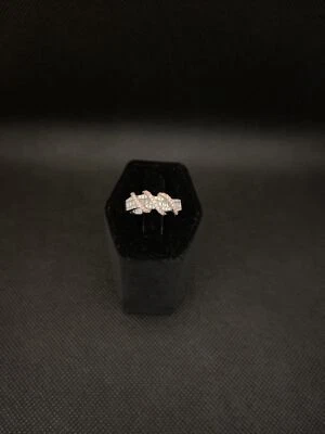 Розовое золото над серебро кубический цирконий надежном кольцо новый - Изображение 1 из 4